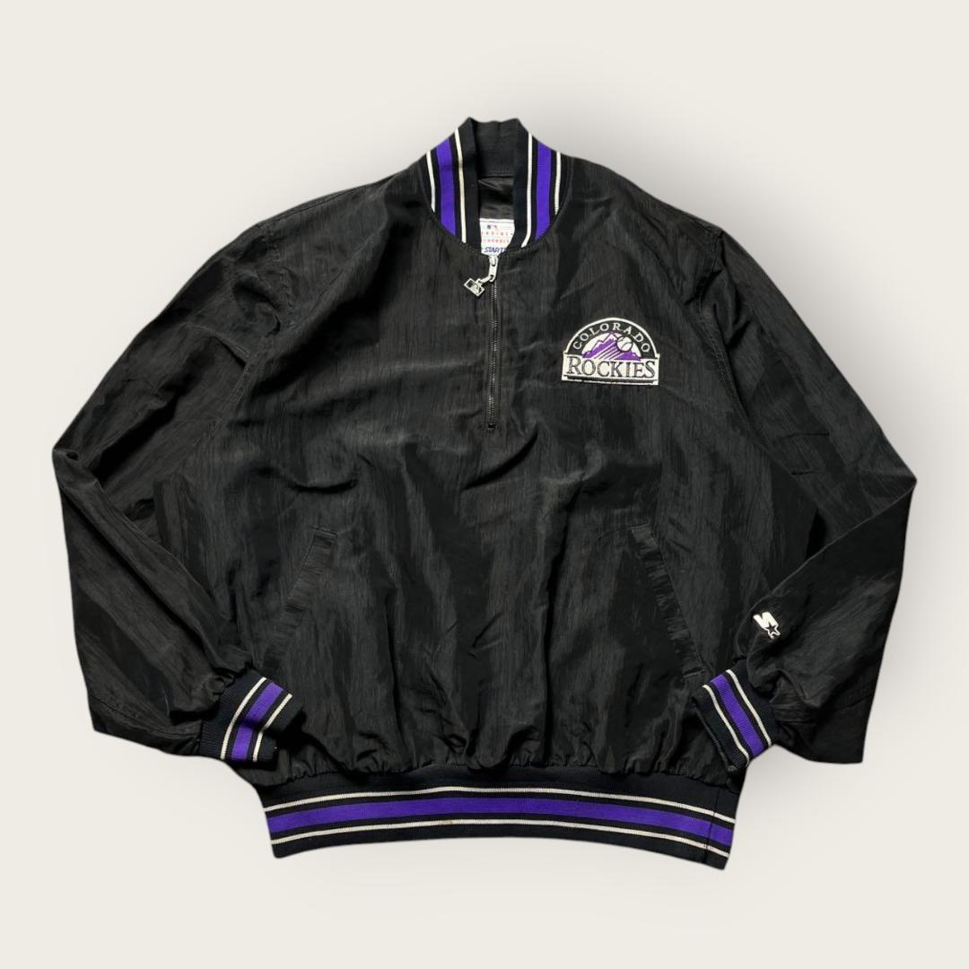 90s STARTER MLB ロッキーズ ナイロンプルオーバー