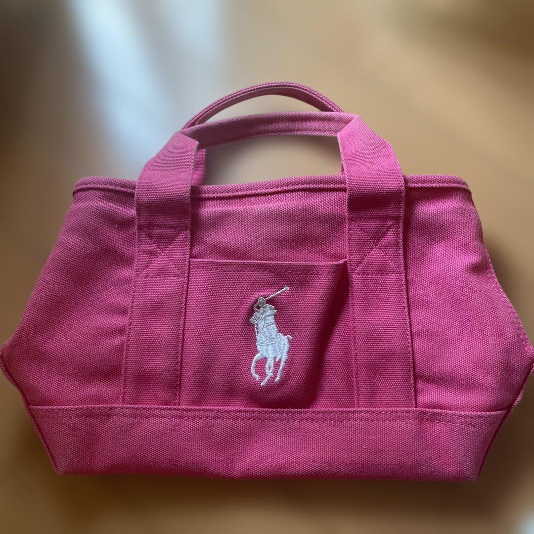 ラルフローレン Ralph Lauren ミニトートバッグ ピンク 裏地花柄