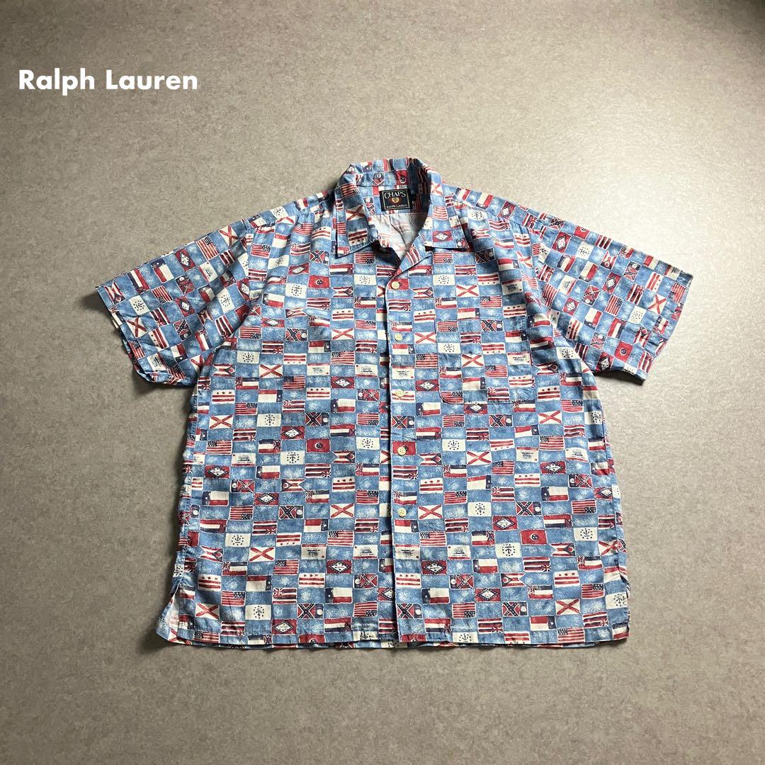 ［フランキー様］ラルフローレン 総柄 オープンカラー レーヨン シャツ 開襟