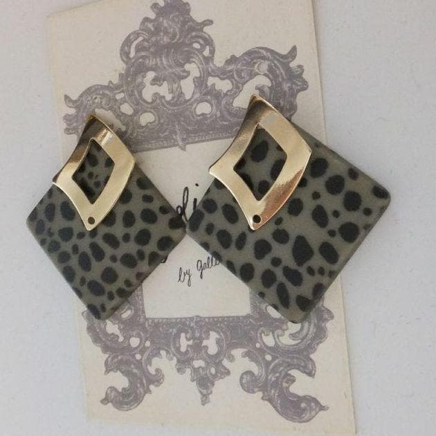 723＊スクエア ゴールド カーキ レオパード 大人可愛い 高見え プチプラ