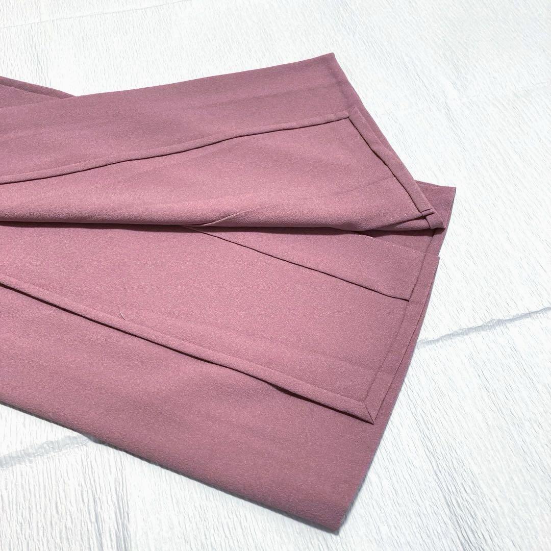 【美品✨】洗える着物　単衣　色無地　手縫い仕立て　くすみの紫がかった赤色　I2
