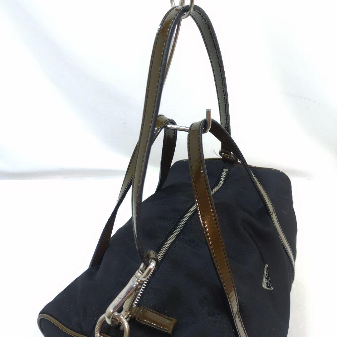 【極美品】プラダ ハンドバッグ 2way ショルダー レザー×ナイロン 黒