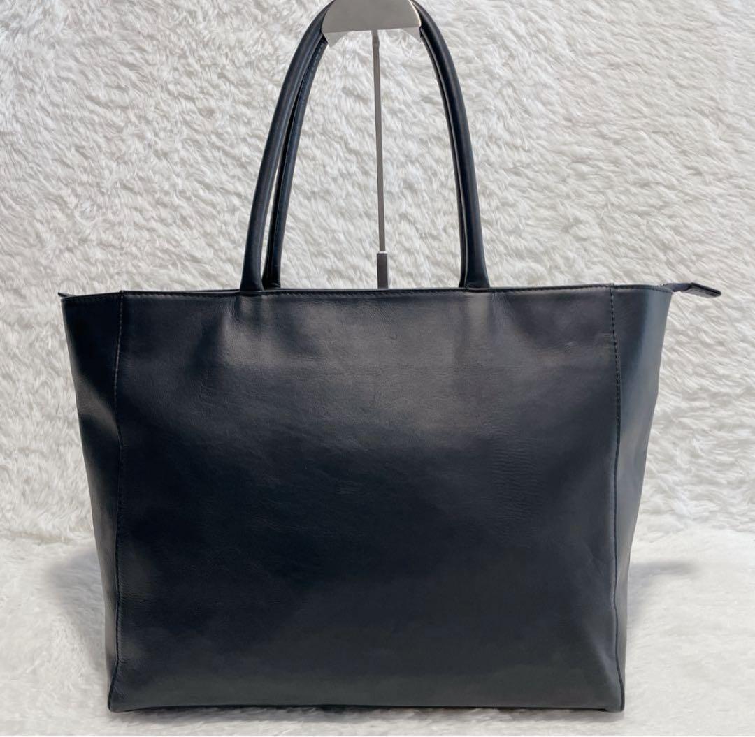 [美品] UNITED ARROWS トートバッグ　オールレザー　ダークネイビー