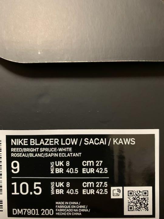 100%新品人気SALE NIKE × sacai x KAWS Blazer Low Reed 27 TGOb1-m19503690210 全国無料新品