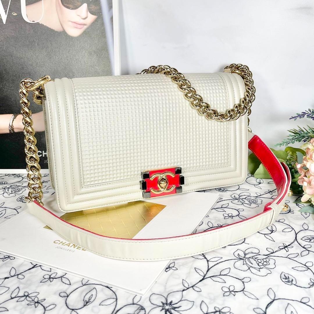 CHANEL シャネル【極美品】ボーイシャネル バイカラー チェーンショルダー