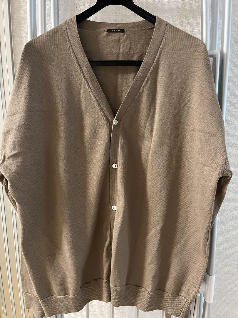 LENO COTTON KNIT CARDIGAN ベージュ L