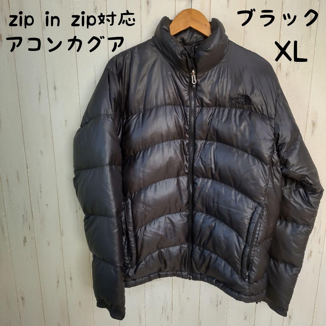 希少サイズXL！ザノースフェイス アコンカグア ダウン    黒 ND18900