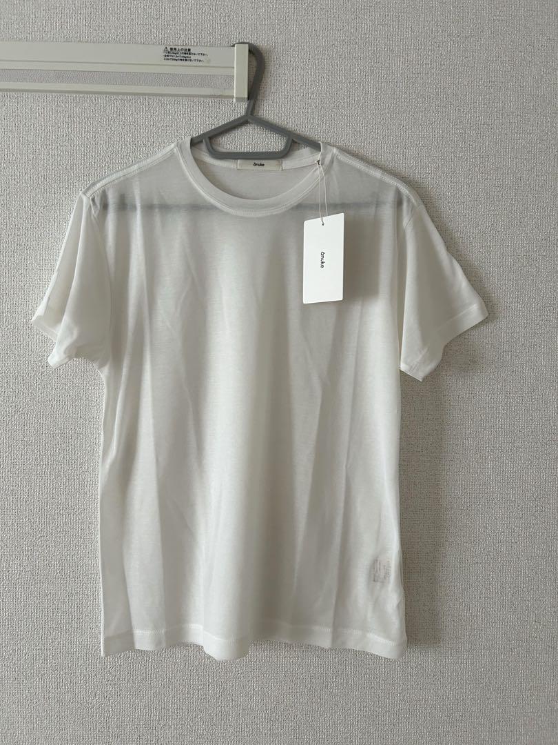 【anuke】　Sheer Slub T-shirts ホワイト