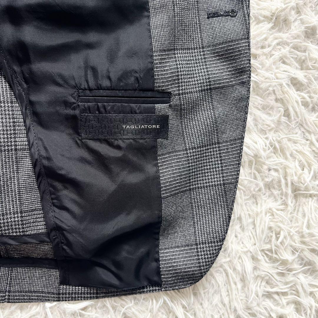 極美品>TAGLIATORE 新ロゴ グレー ウール ジャケット サイズ44