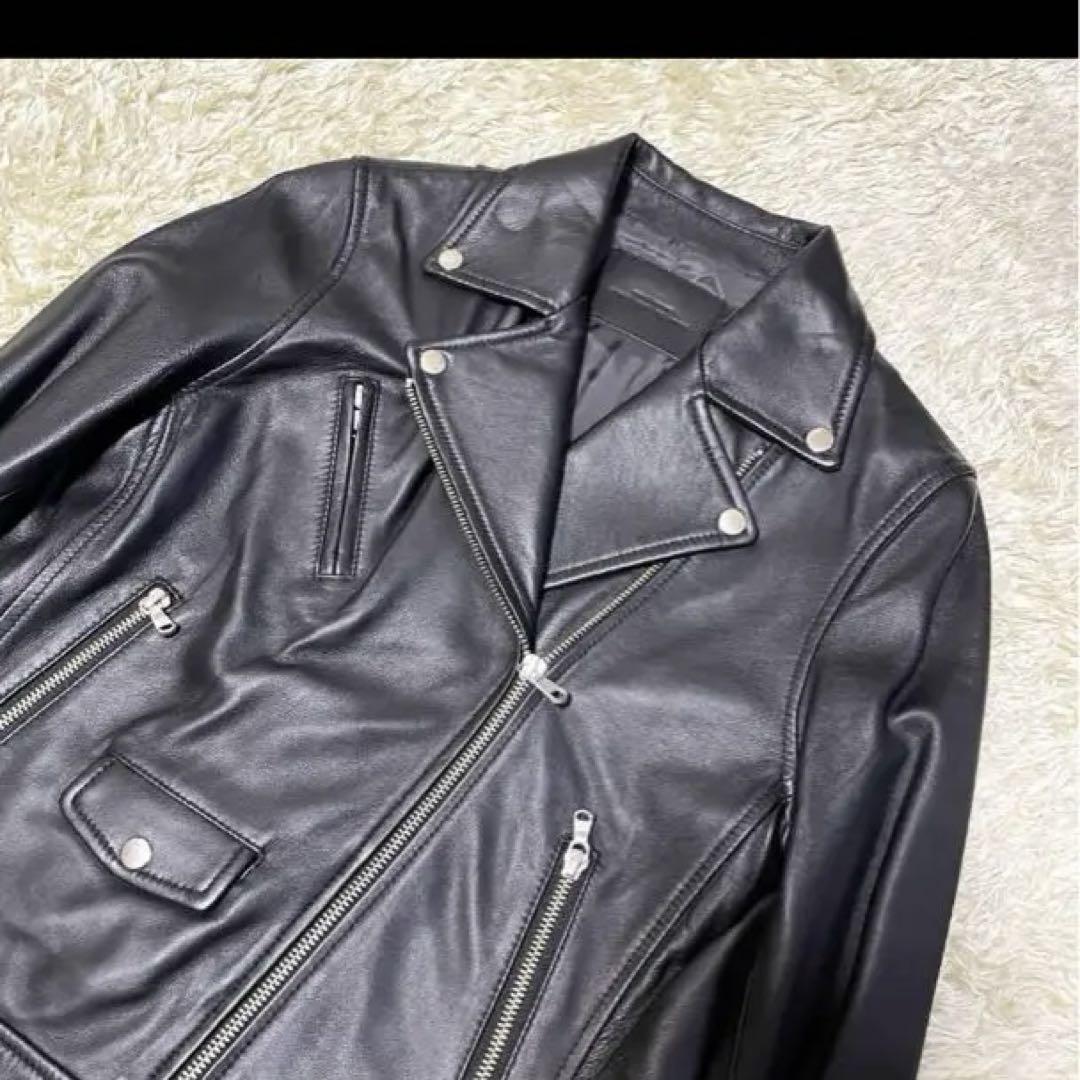 【極美品】グリーンレーベルリラクシング　ダブル　ライダース　レザージャケット