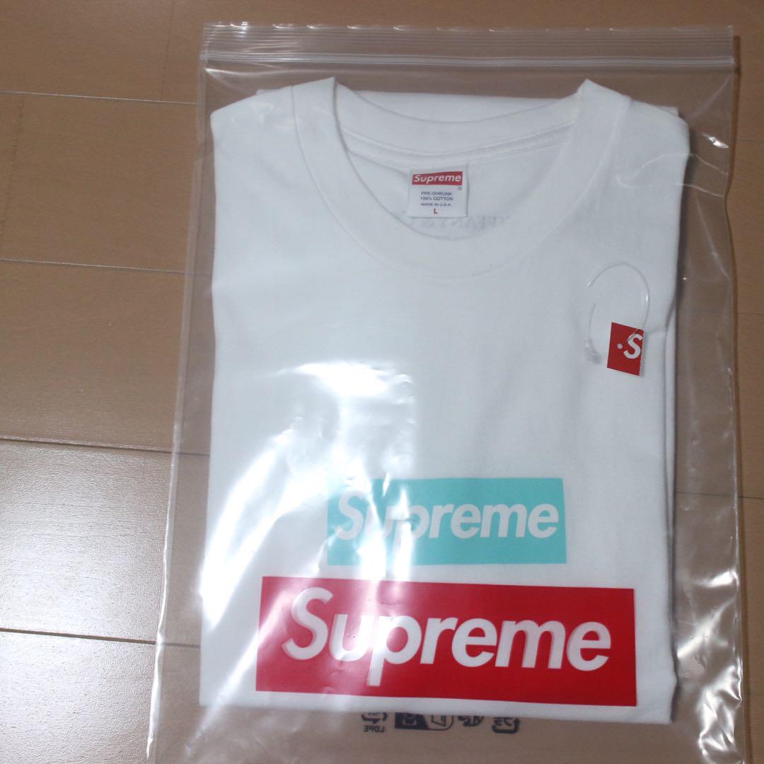 美品 Supreme Tiffany Box Logo Tee ティファニー