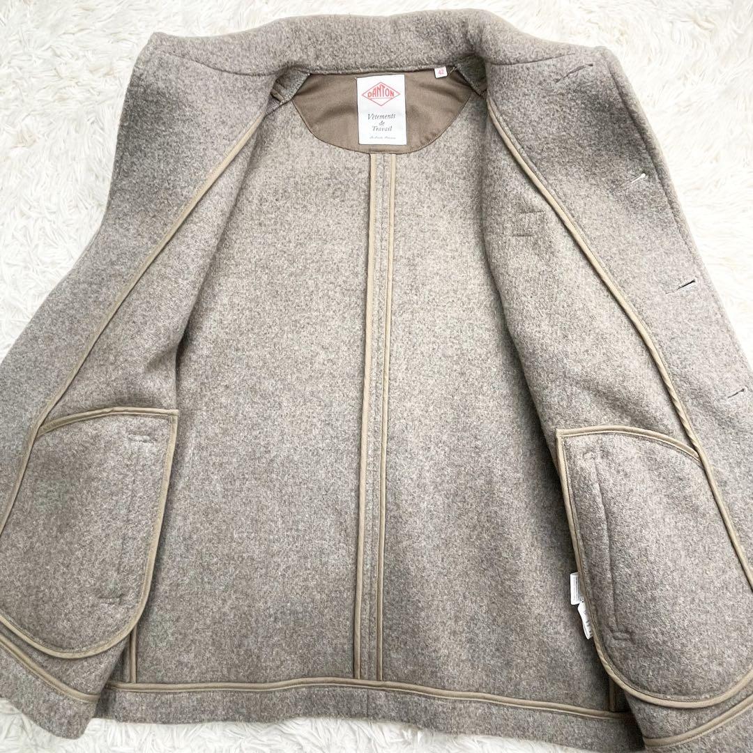 美品 XLサイズ DANTON ウールモッサ くるみボタン メランジベージュ