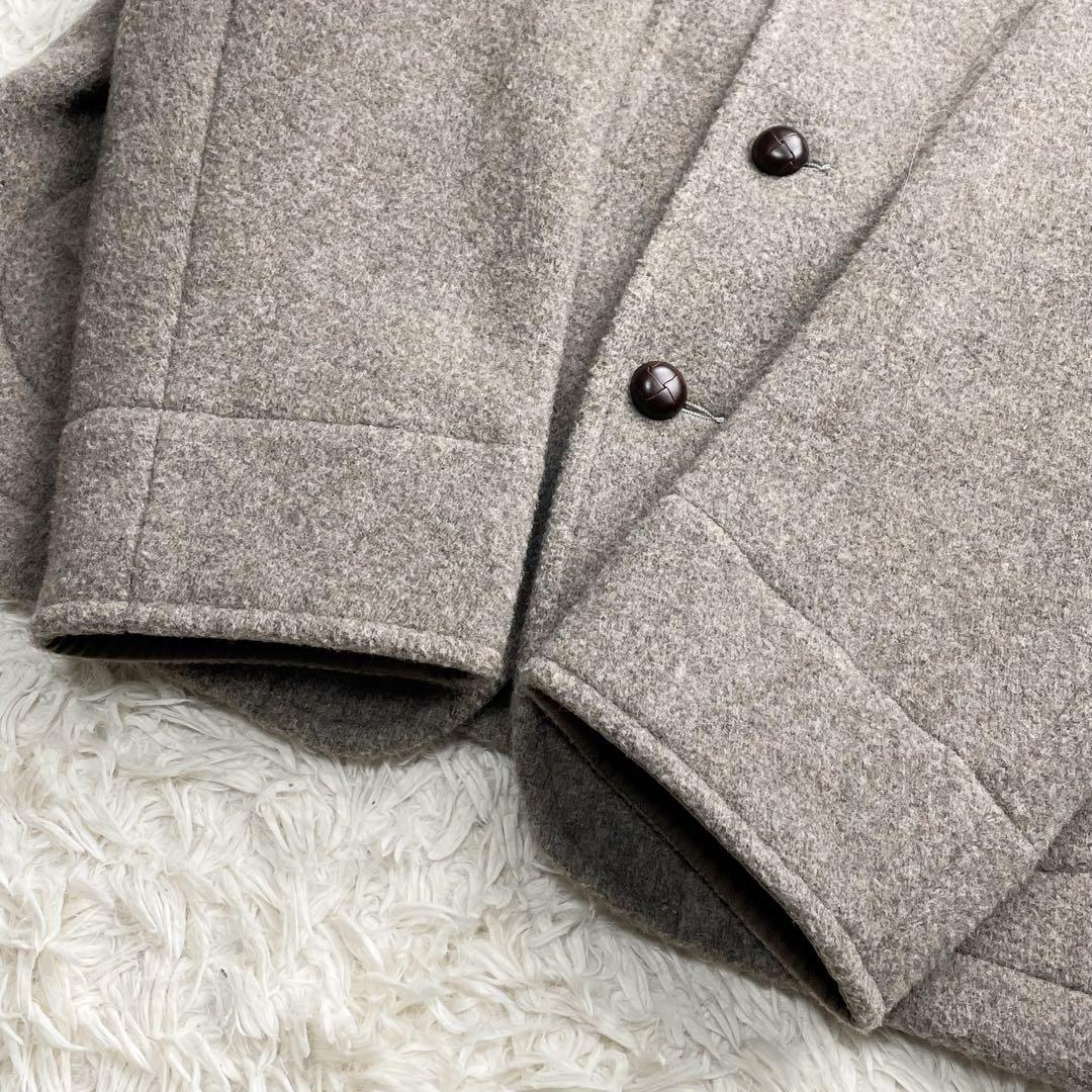 美品 XLサイズ DANTON ウールモッサ くるみボタン メランジベージュ