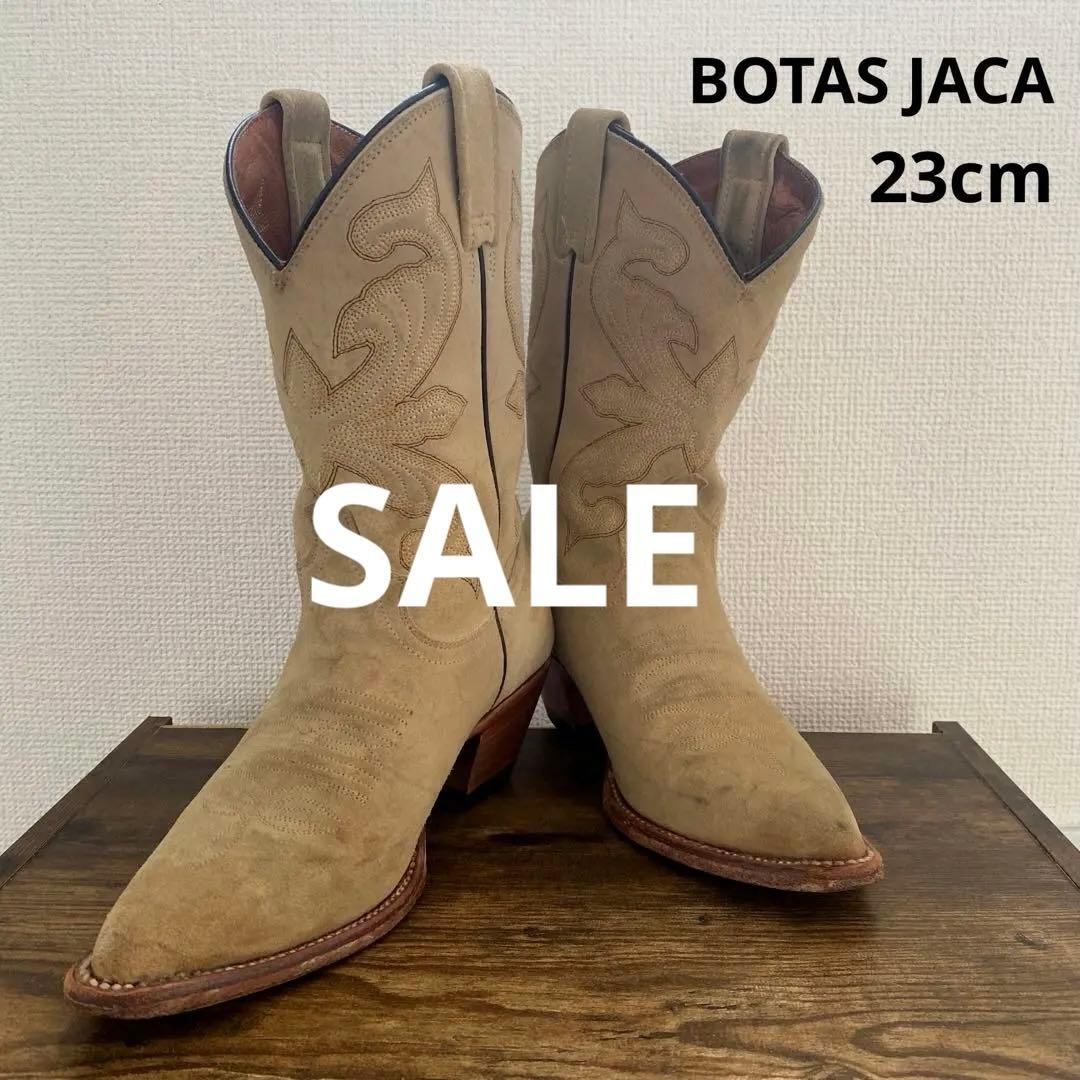 BOTAS JACA ハカ ウエスタンブーツ ベージュ スエード 刺繍