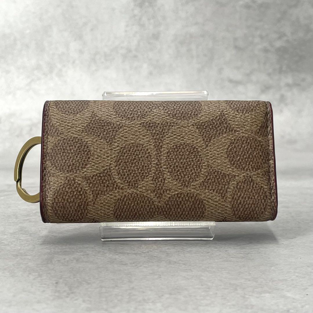 極美品✨　COACH コーチ　シグネチャーPVC キーケース 極美品】コーチ シグネチャー 6連キーケース PVC ゴールドロゴ