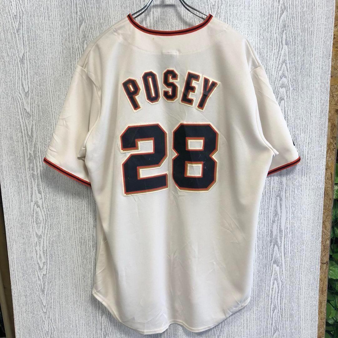 MLB マジェスティック　半袖　ゲームシャツ　メジャー　刺繍ロゴ　ジャイアンツ