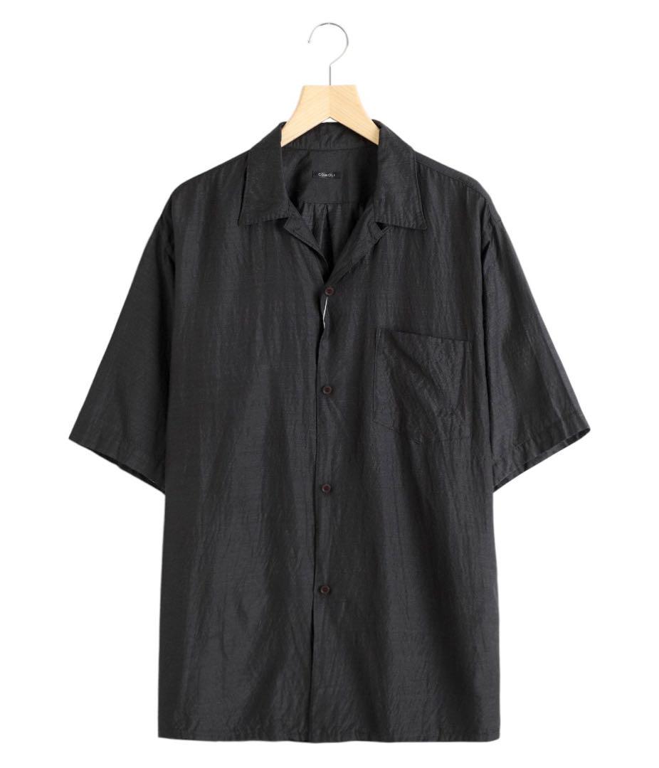 25SS COMOLI ウールシルク 半袖オープンカラーシャツ　サイズ2