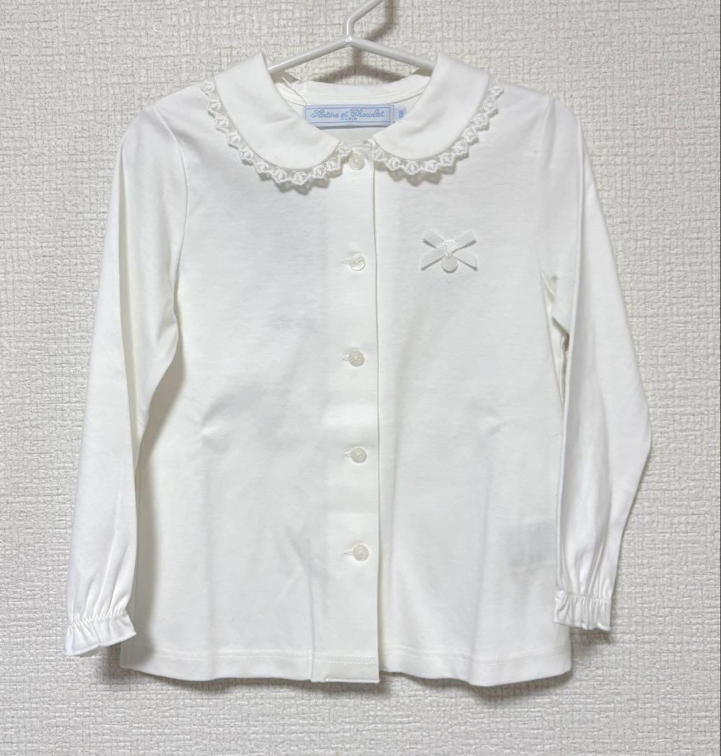 新品★タルティーヌエショコラ★ブラウス★サイズ100★グレー★レース