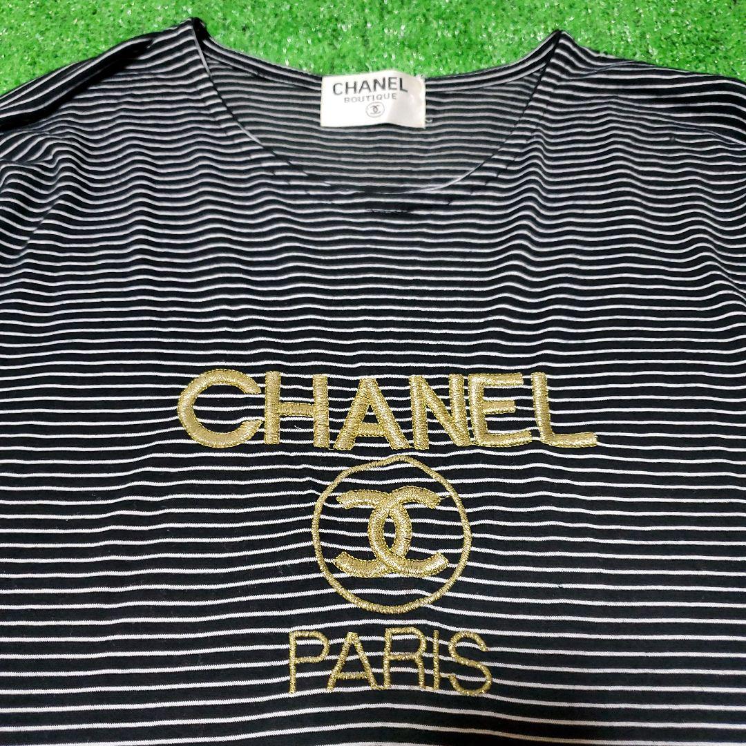 人気を誇る vintage 90s CHANEL Tee Stripe BOUTIQUE トップス