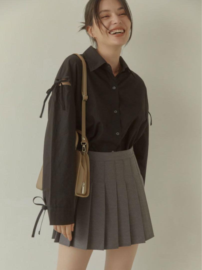 ACYM Pleats trapeze mini スカート