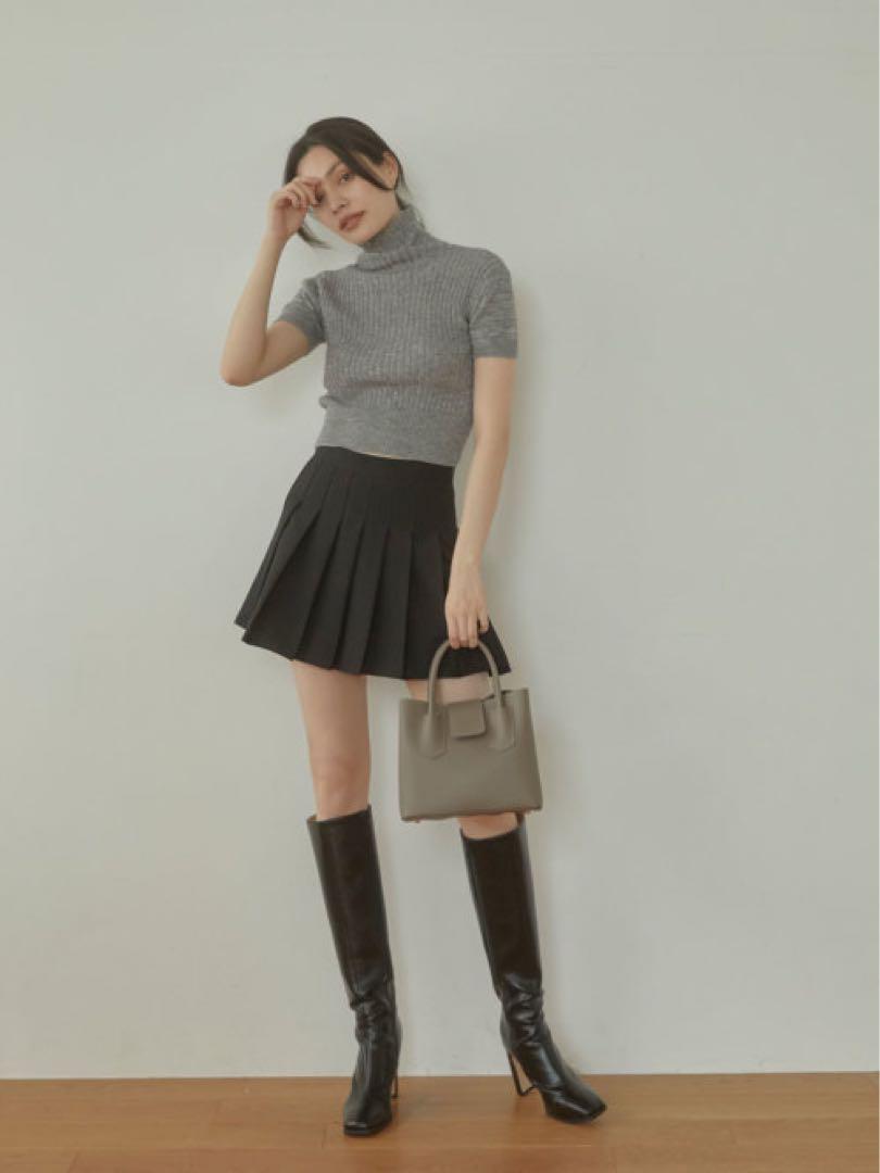ACYM Pleats trapeze mini スカート
