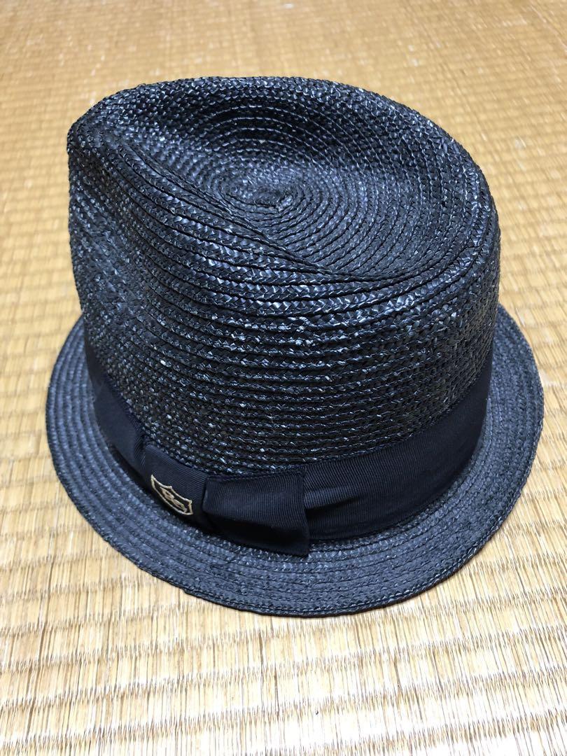 【在庫限り】 美品】ルードギャラリー リボン ブラック 黒 ストローハット 帽子