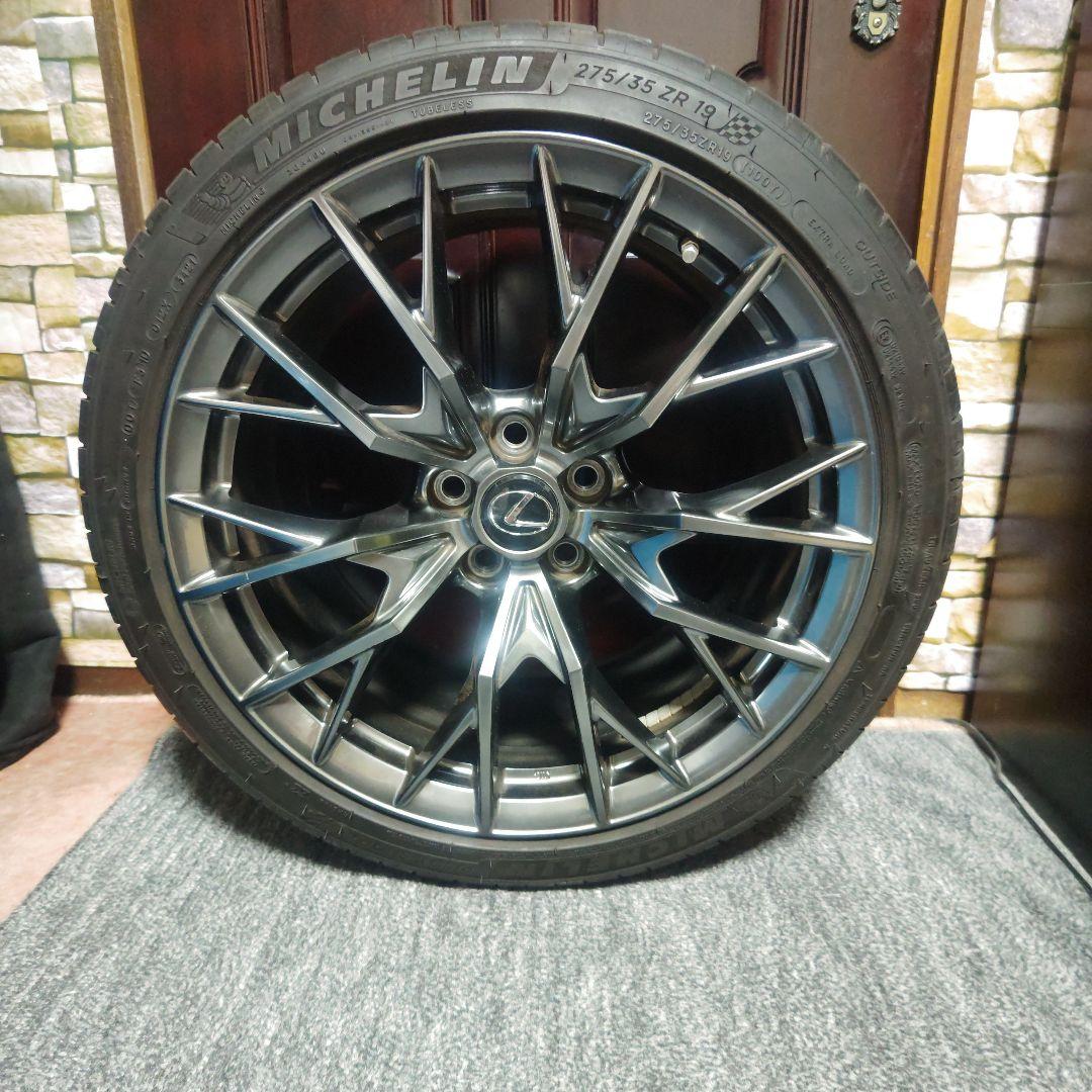 レクサスGS300h 前期 Fスポーツ純正 リア用アルミホイール 純正ナット付属 AUTOACEナット / レクサス『純正タイプ』 5穴アルミホイール用