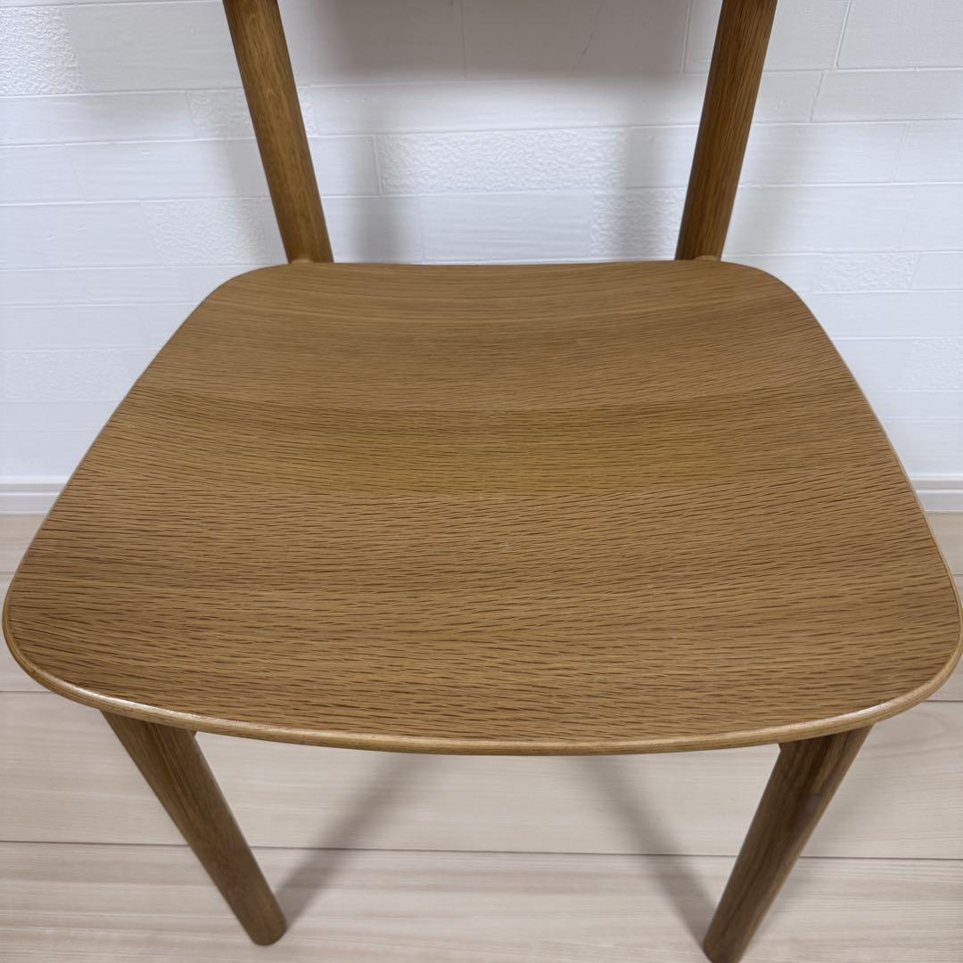 (2)無印良品 ラウンドチェア オーク材 ナチュラル