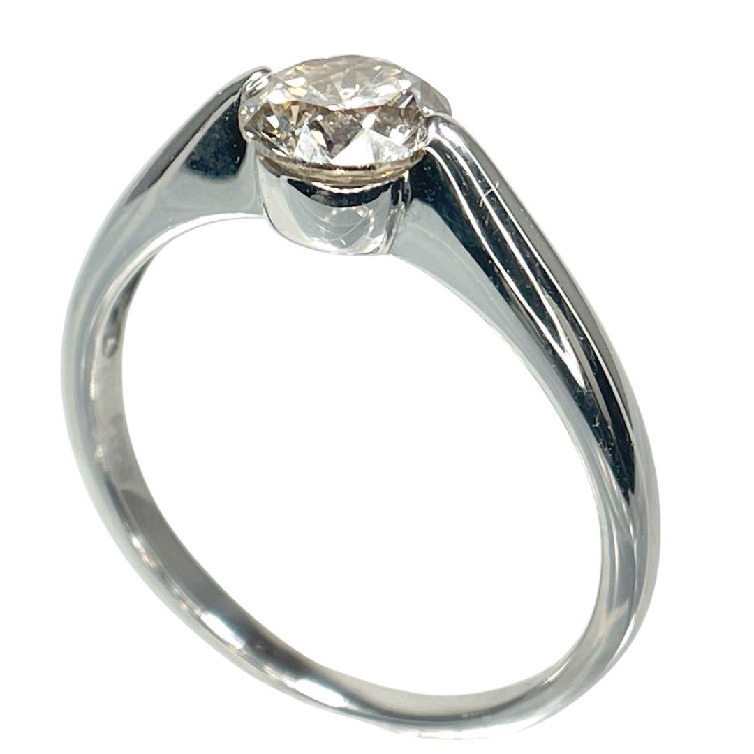 ダイヤ リング 1.038ct 一粒ダイヤブラウン プラチナ シャンパン 指輪