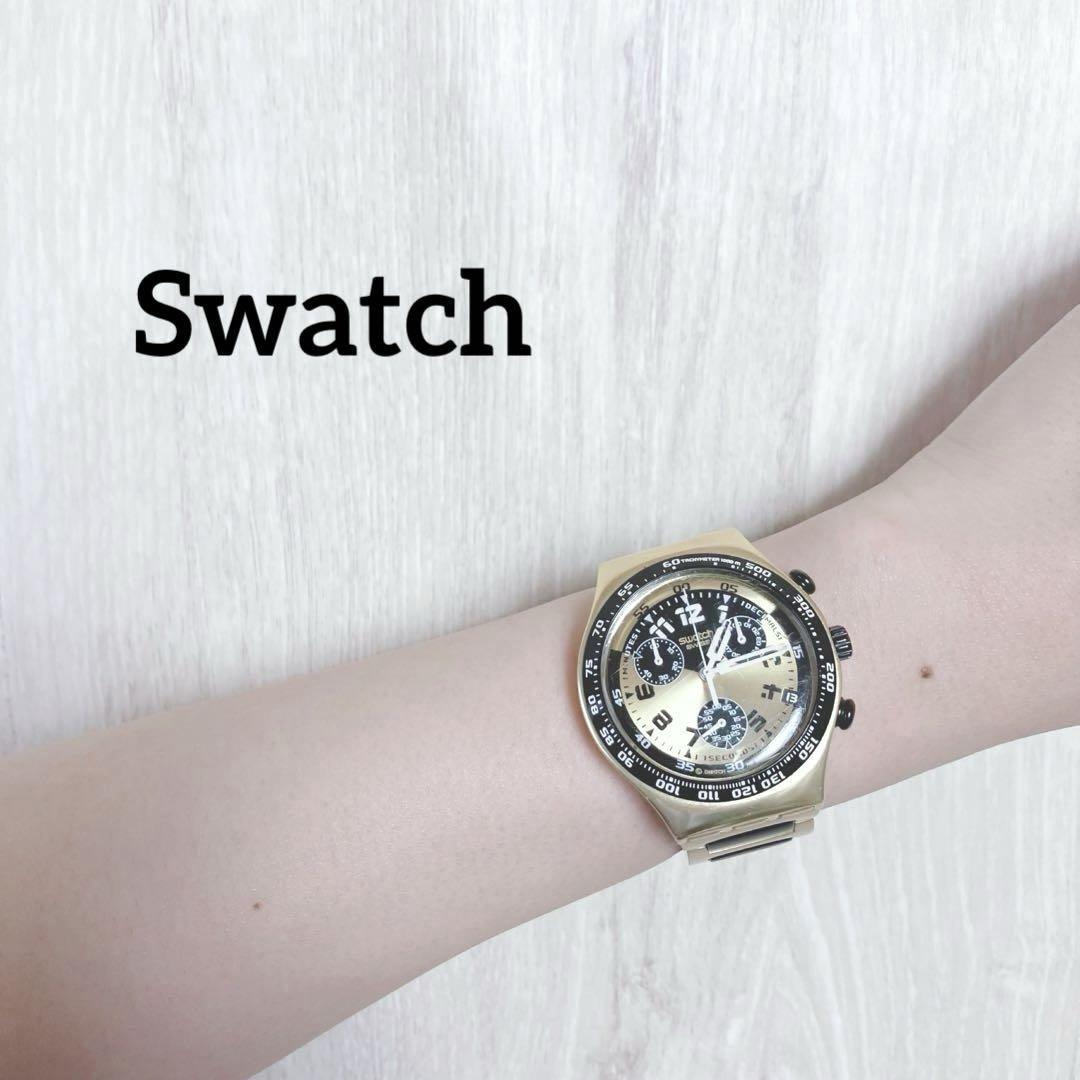 Swatch アイロニー クロノグラフ ブラックゴールド