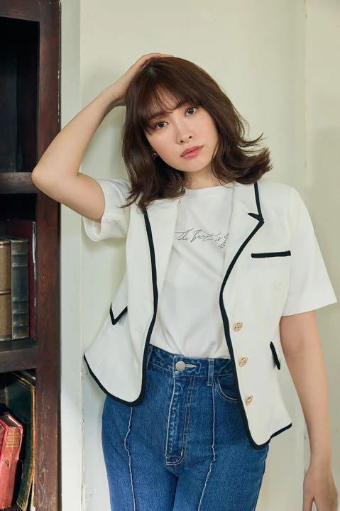 herlipto Bicolor Short Sleeve Blazer
