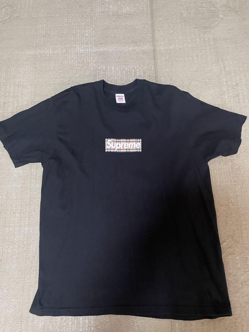 supreme Burberry ボックスロゴ　L ブラック　黒　シュプリーム