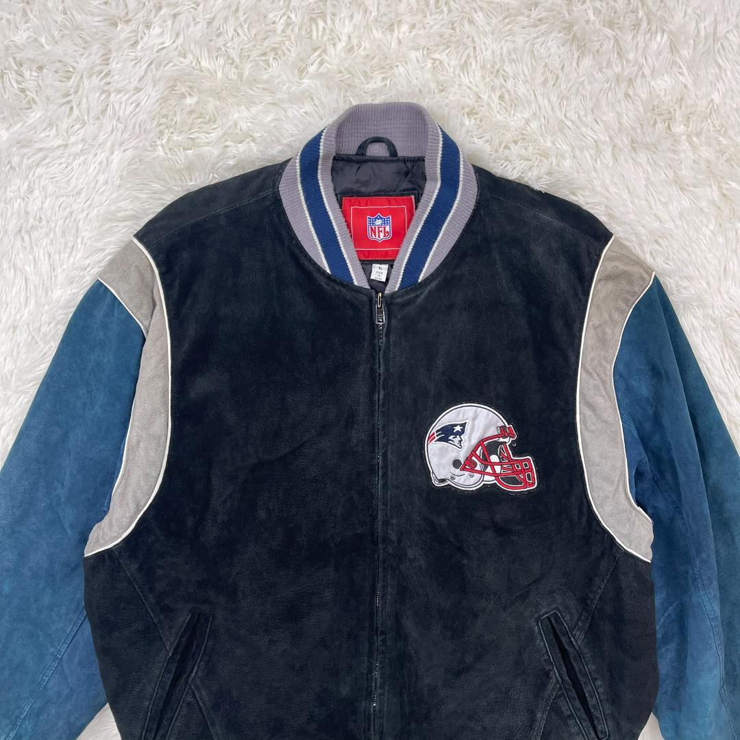 総スエード レザー スタジャン NFL ニューイングランド ペイトリオッツ XL