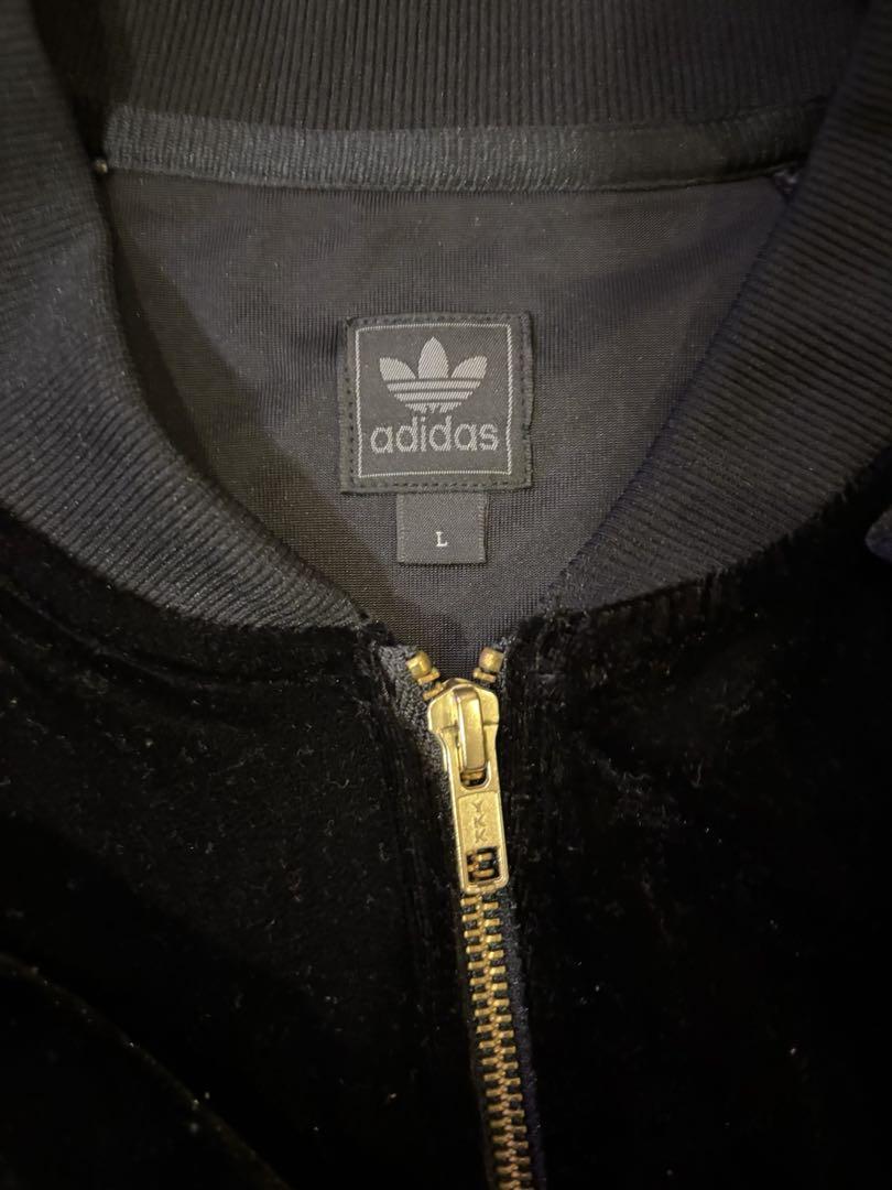 adidas ベルベットジャージセット ブラック L