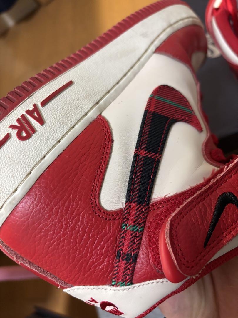 Nike Air Force 1 Mid Plaid \"Red\" （ 箱あり）