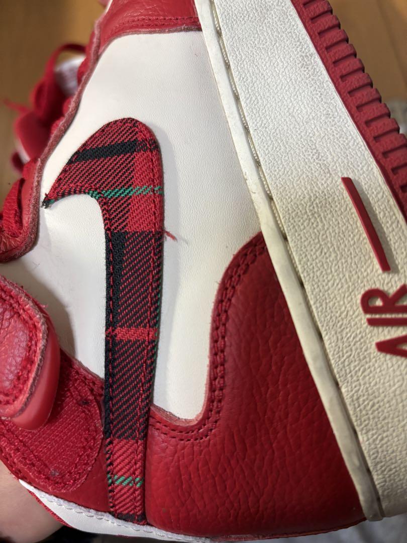 Nike Air Force 1 Mid Plaid \"Red\" （ 箱あり）