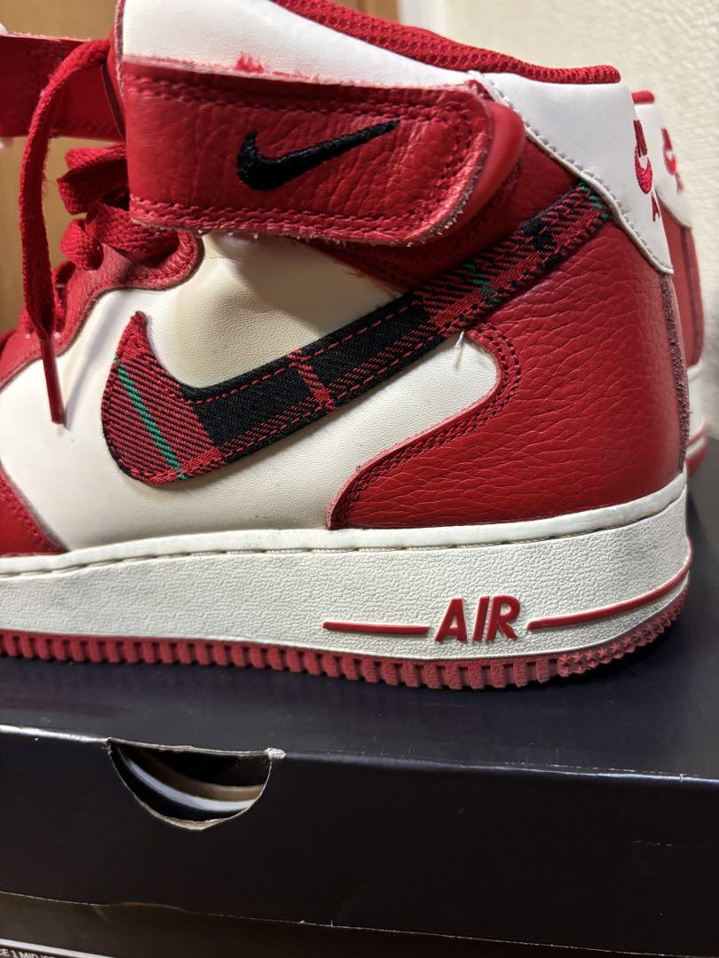 Nike Air Force 1 Mid Plaid \"Red\" （ 箱あり）