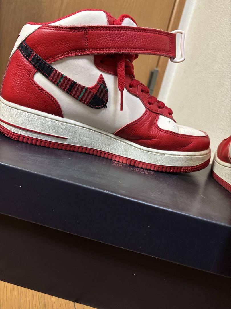 Nike Air Force 1 Mid Plaid \"Red\" （ 箱あり）