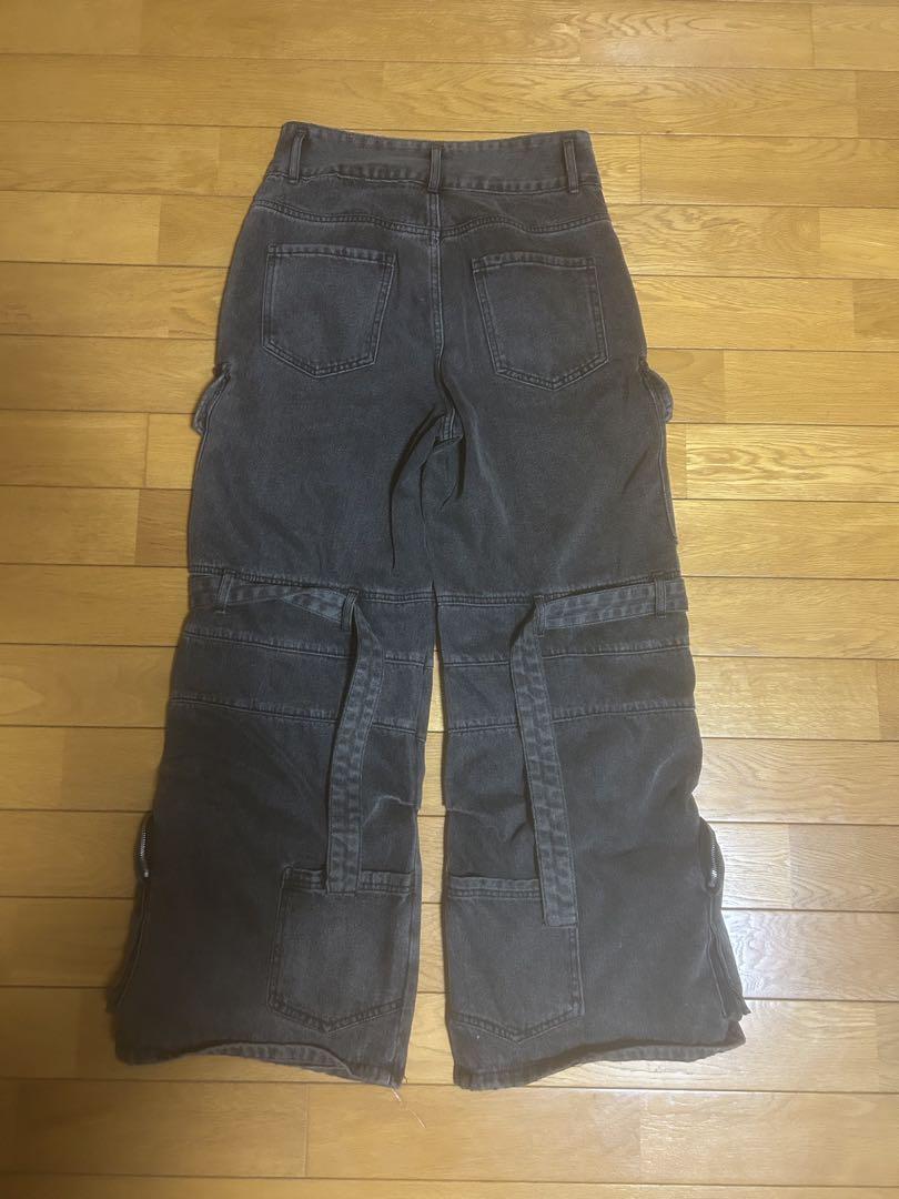 パンツ Radiant Belt cargo black denim