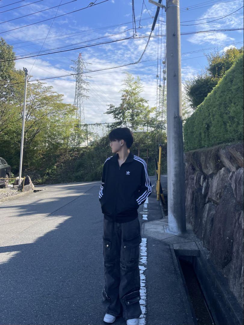 パンツ Radiant Belt cargo black denim
