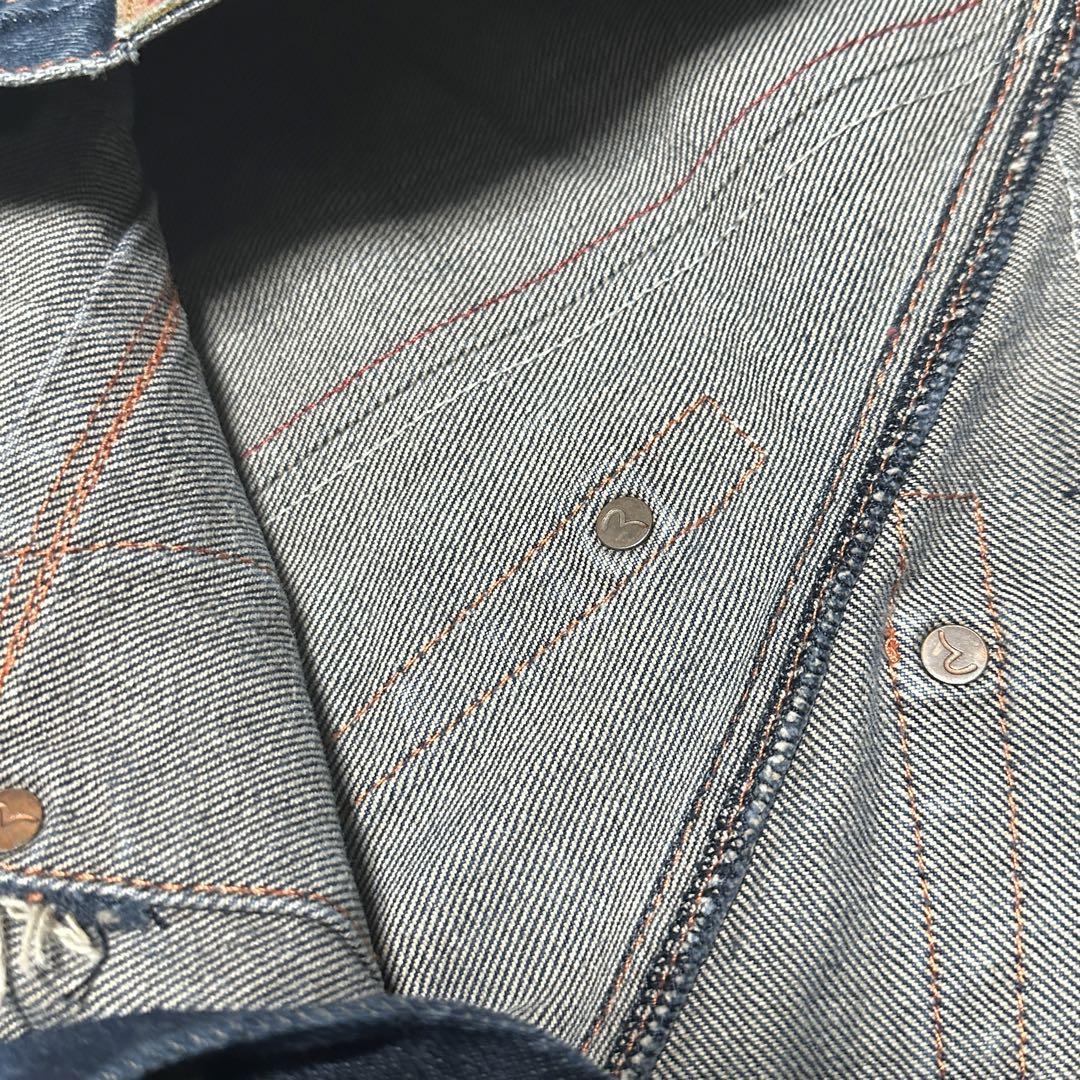 希少 EVISU 両面ポケット デニムパンツ 戒 カモメ ペイント 刺繍 W32