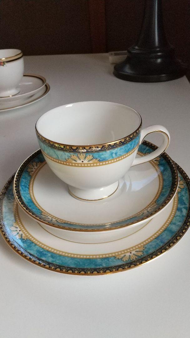 Wedgwoodティーカップ&ソーサー&プレート3点セット　ブルー