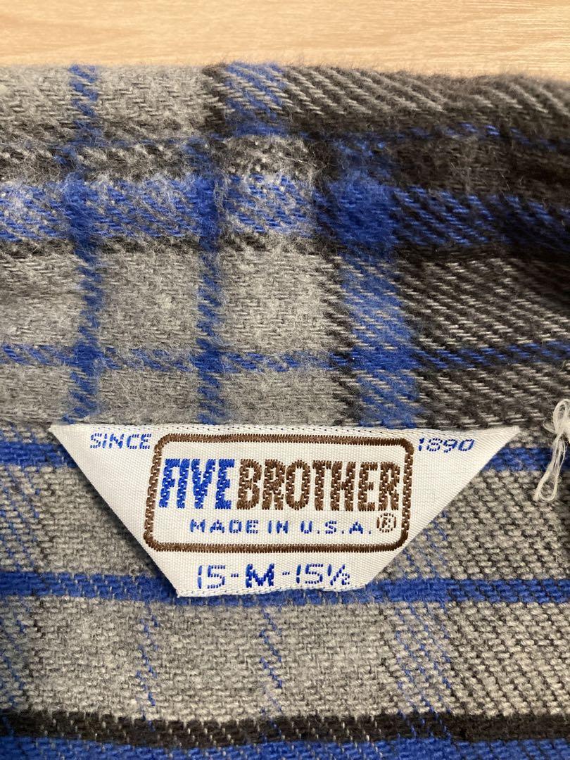70s 80s USA製 ファイブブラザー FIVEBROTHER ネルシャツ