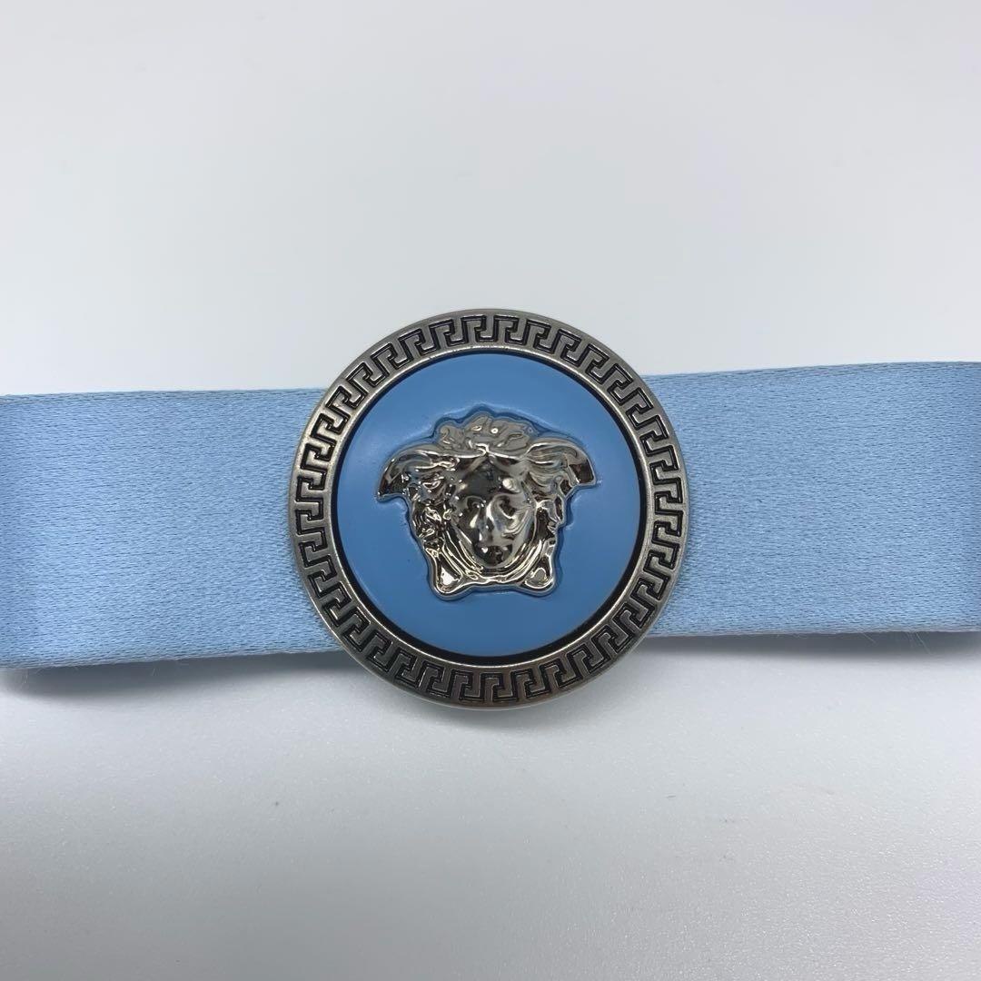 E33美品◆VERSACE【メデューサ◆ヘアピン/ヘアクリップ】サテン シルバー