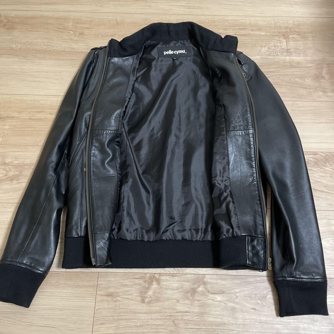 pelle cyma ブラックレザージャケット L メンズ