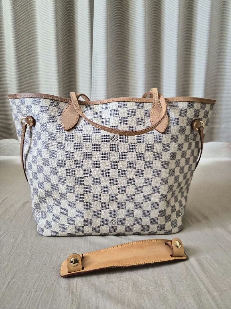 ルイヴィトン ネヴァーフル MM ダミエ アズール ショルダーバッグ