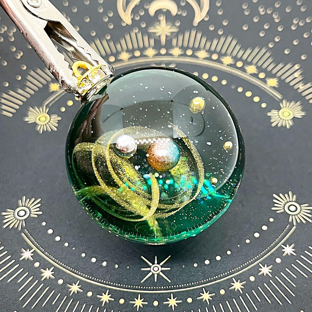 【専用出品】ハンドメイド　特大宇宙玉31mm 宇宙玉専用台座