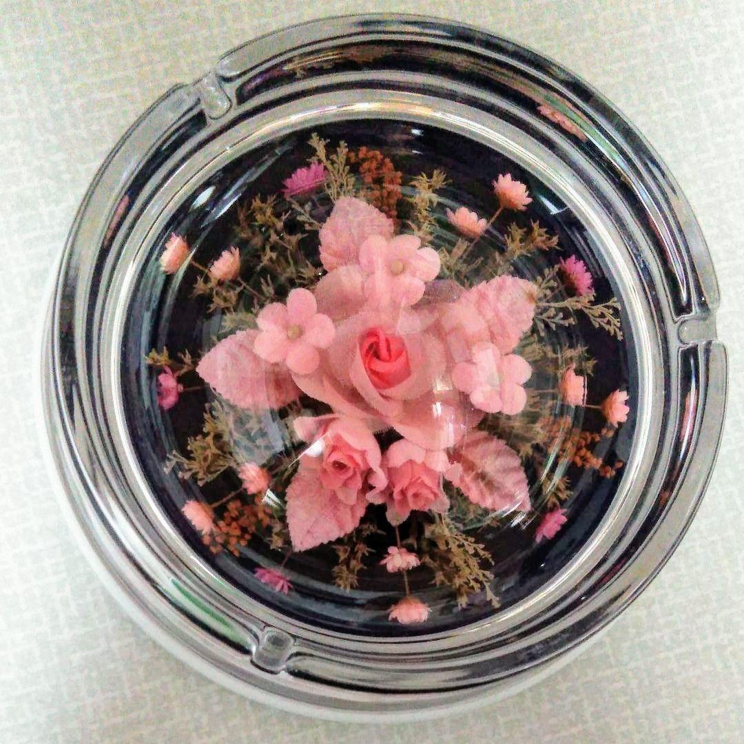 ♥新品・クラシカル・灰皿・レトロ・ピンクの薔薇・おしゃれ