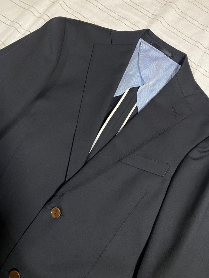 immaginazione カノニコ　セットアップ スーツ　モヘヤ混　ネイビー 美品BEAMSF ビームスエフ スーツ セットアップ カノニコ グレー 極美