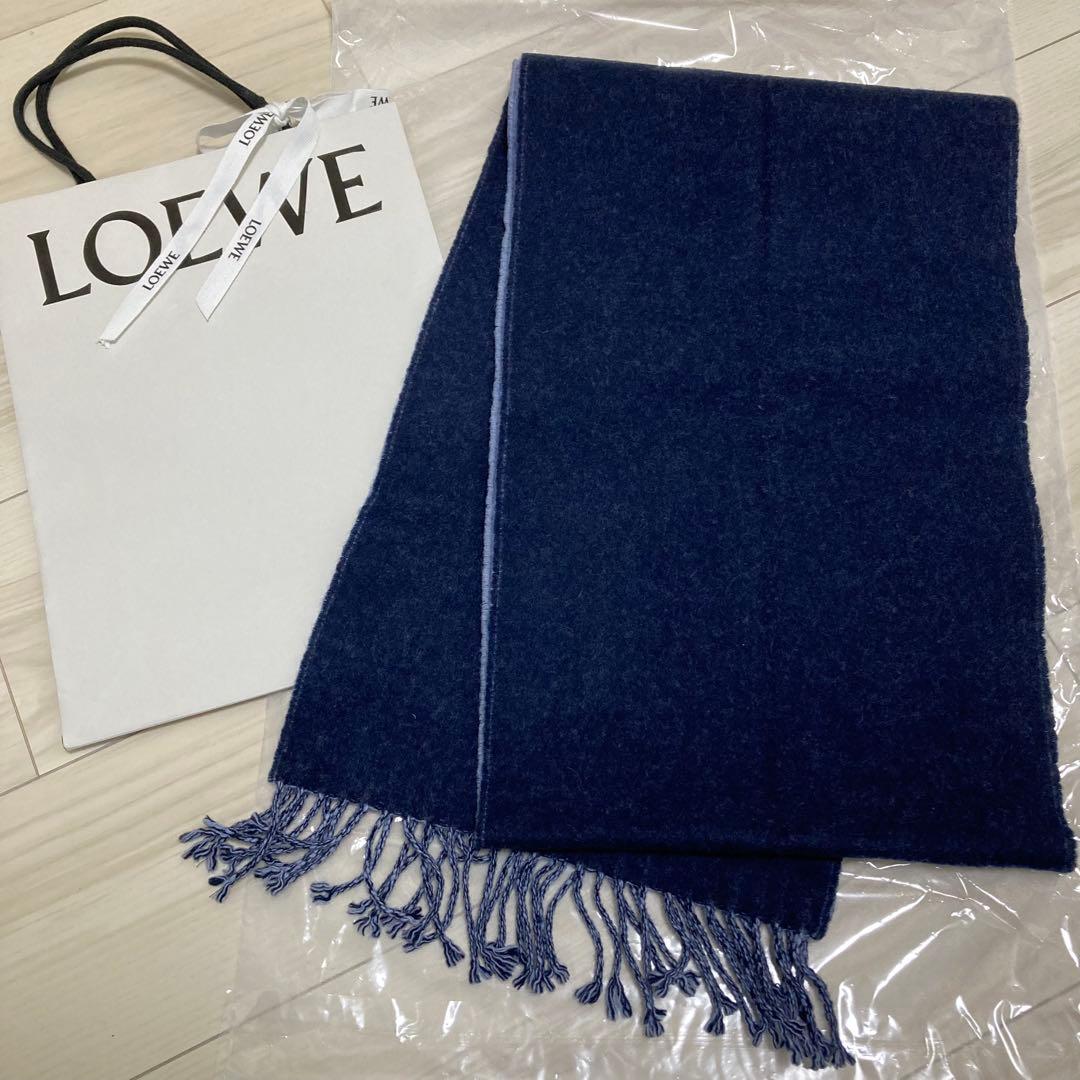 【LOEWE】バイカラー マフラー ネイビー/ライトブルー スカーフ 【LOEWE】バイカラー マフラー ネイビー/ライトブルー スカーフ